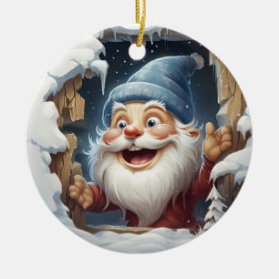 Décoration En Céramique Père Noël joyeux personnalisé en 3D
