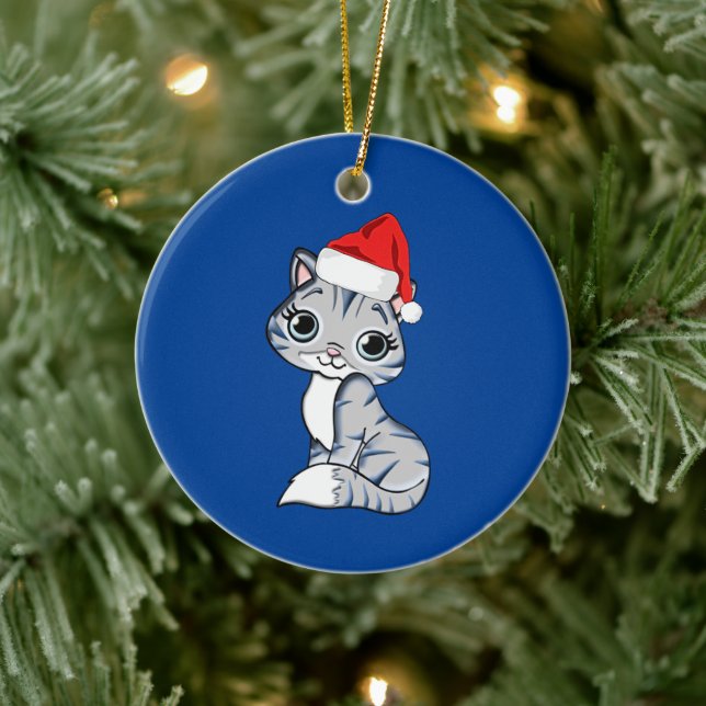 Décoration En Céramique Père Noël Kitten (Arbre)