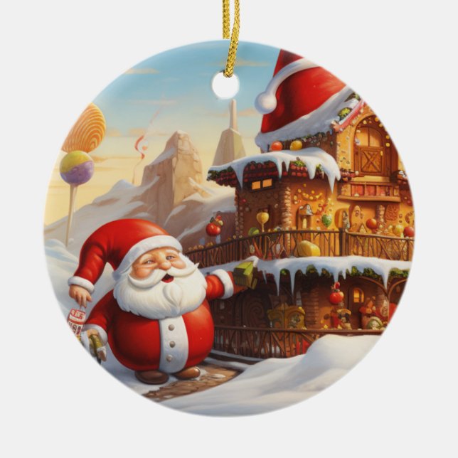 Décoration En Céramique Père Noël lunatique 4 (Devant)