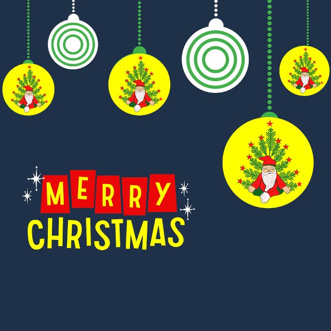 Décoration En Céramique Père Noël méditant sous un arbre de Noël (Créateur téléchargé)