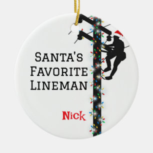 Décoration En Céramique Père Noël personnalisé Favori Lineman