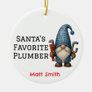 Décoration En Céramique Père Noël personnalisé Favori Plumber/Handyman