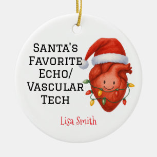 Décoration En Céramique Père Noël personnalisé Favorite Echo/Vascular Tech