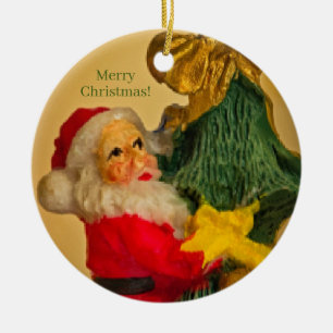 Décoration En Céramique Père Noël personnalisé sur l'arbre de Noël Vintage