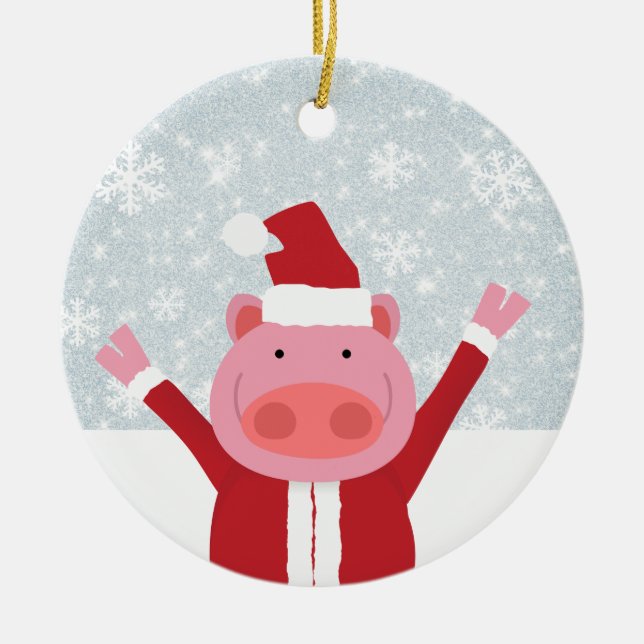 Décoration En Céramique Père Noël Pig (Devant)