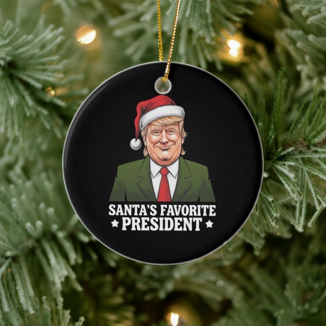 Décoration En Céramique Père Noël Président favori Funny Trump Noël (Arbre)