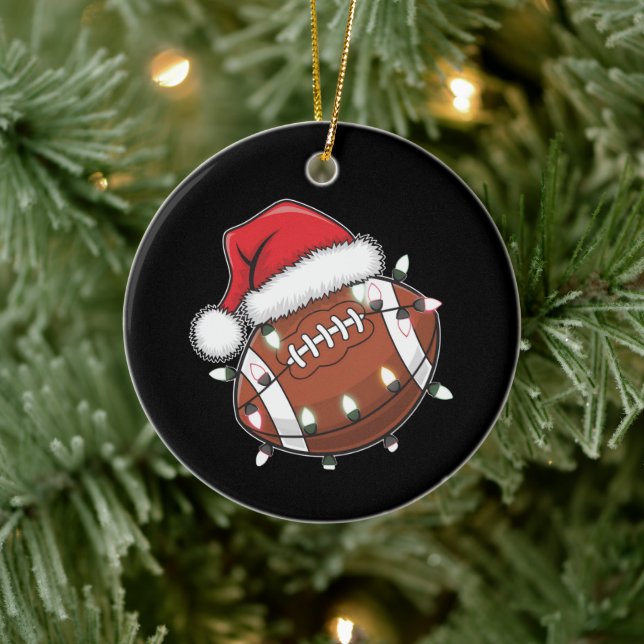 Décoration En Céramique Père Noël Sports Christmas American Football Lover (Arbre)