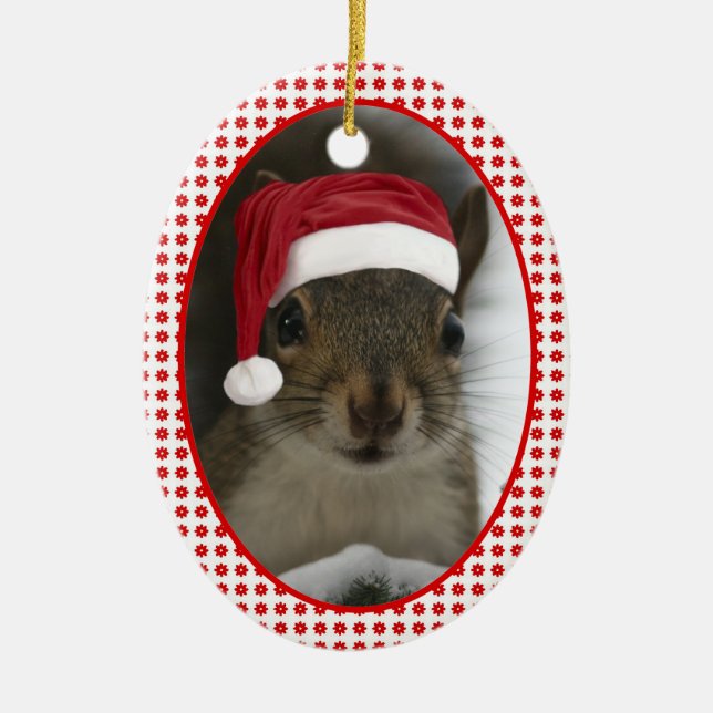 Décoration En Céramique Père Noël Squirrel™ Daté À Deux Côtés (Devant)