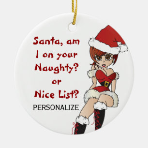 Décoration En Céramique Père Noël, suis-je sur votre liste coquine ou joli