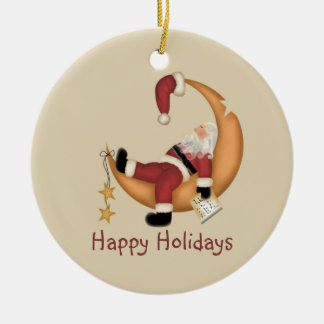 Décoration En Céramique Père Noël sur la lune