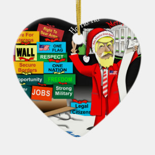 Décoration En Céramique Père Noël Trump