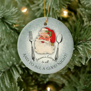 Décoration En Céramique Père Noël ustensiles saisons manger Noël culinaire