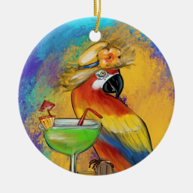 Décoration En Céramique Perroquets de fête (Devant)