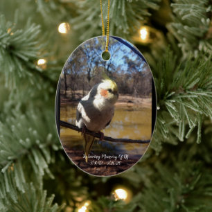Décoration En Céramique Personalised Cute Cockatiel Memorial Christmas