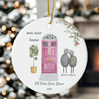 Décoration En Céramique Personalised Our New Home Pebble Couples christmas