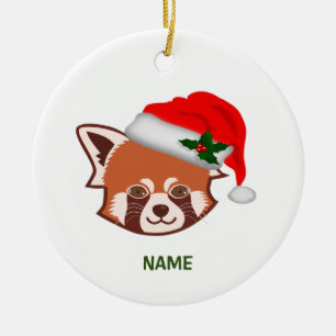 Décoration En Céramique Personalised "Santa Red Panda" Christmas Ornament