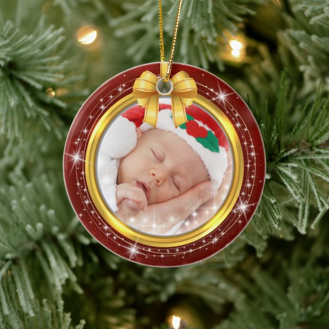 Décoration En Céramique Personalized Baby's First Christmas Photo Keepsake (Arbre)
