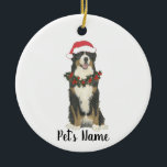 Décoration En Céramique Personalized Bernese Mountain Dog<br><div class="desc">Make the nice list this year with a personalized ornament of your favorite little Bernese mountain dog elf!</div>