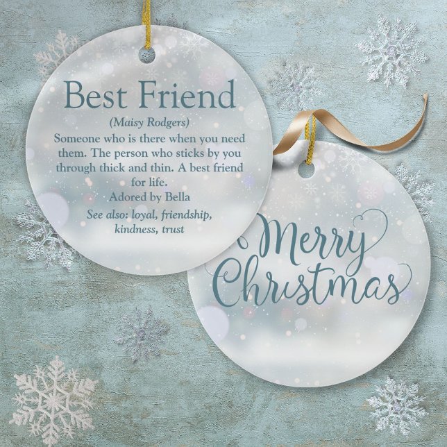 Décoration En Céramique Personalized Best Friend Definition Christmas (Personalized Best Friend Definition Christmas Ceramic Ornament)