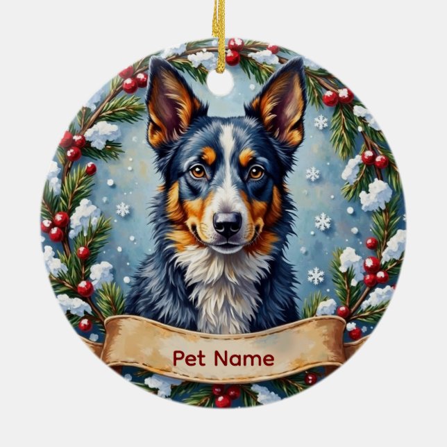 Décoration En Céramique Personalized Blue Heeler Christmas (Dos)