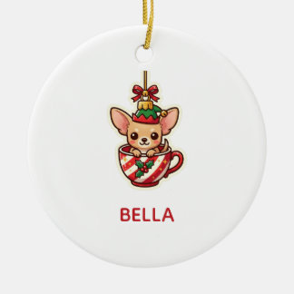 Décoration En Céramique Personalized Chihuahua Christmas Ornament