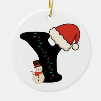 Décoration En Céramique Personalized Christmas Alphabet Y
