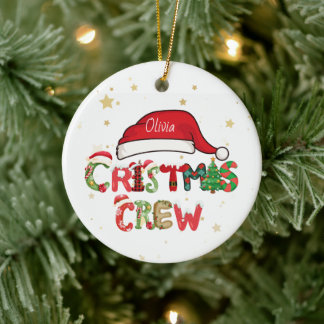 Décoration En Céramique Personalized Christmas Crew Ornament