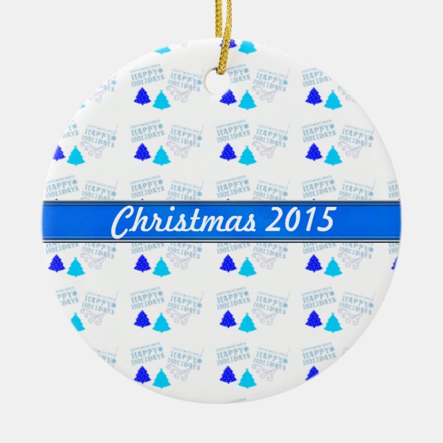 Décoration En Céramique Personalized Christmas Photo Ornament Template (Devant)