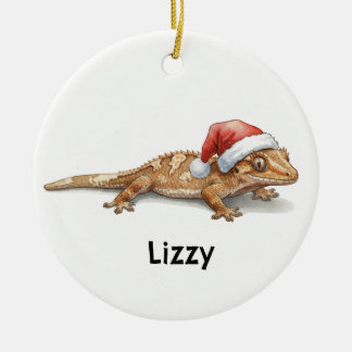 Décoration En Céramique Personalized Crested Gecko at Christmas