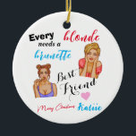 Décoration En Céramique Personalized custom name Best Friend<br><div class="desc">The Personalized Custom Name Best Friend Ceramic Ornament is a thoughtful and unique gift that can be customized to suit your best friend's personality and style. Made from high-quality ceramic, this ornament features a customizable design that can be personalized with your best friend's name or a special message. The ornament...</div>