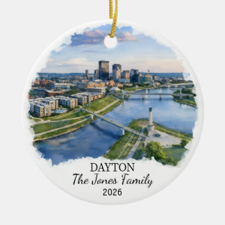 Décoration En Céramique Personalized Dayton Ornament, Custom Ohio State