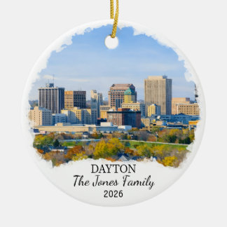 Décoration En Céramique Personalized Dayton Ornament, Custom Ohio State