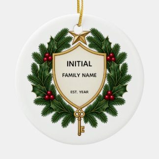 Décoration En Céramique Personalized Family Crest Christmas Ornament