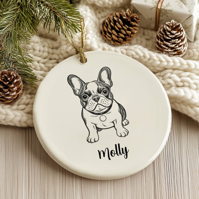 Décoration En Céramique Personalized French Bulldog Dog Christmas (Créateur téléchargé)