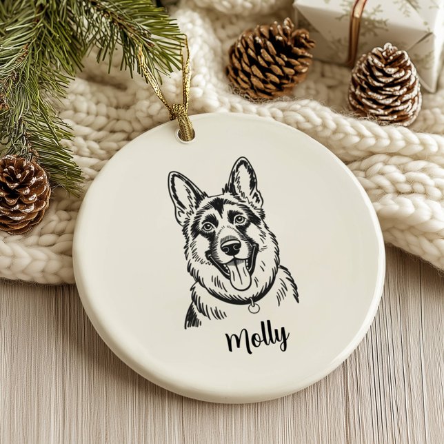 Décoration En Céramique Personalized German Shepherd Dog Christmas (Créateur téléchargé)