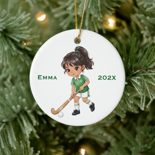 Décoration En Céramique Personalized Girls Field Hockey Player (Arbre)