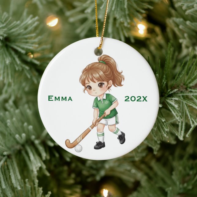 Décoration En Céramique Personalized Girls Field Hockey Player (Arbre)