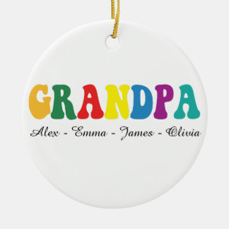 Décoration En Céramique Personalized Grandpa Gift with Grandkids’ Names