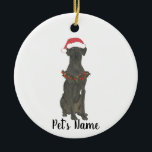 Décoration En Céramique Personalized Great Dane (Black)<br><div class="desc">Make the nice list this year with a personalized ornament of your favorite little elf!</div>