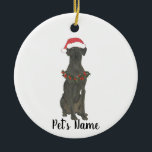 Décoration En Céramique Personalized Great Dane (Black)<br><div class="desc">Make the nice list this year with a personalized ornament of your favorite little elf!</div>