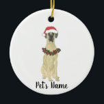 Décoration En Céramique Personalized Great Dane (Fawn)<br><div class="desc">Make the nice list this year with a personalized ornament of your favorite little elf!</div>