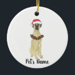 Décoration En Céramique Personalized Great Dane (Fawn)<br><div class="desc">Make the nice list this year with a personalized ornament of your favorite little elf!</div>