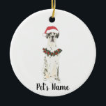 Décoration En Céramique Personalized Great Dane (Harlequin)<br><div class="desc">Make the nice list this year with a personalized ornament of your favorite little elf!</div>