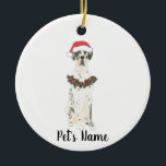 Décoration En Céramique Personalized Great Dane (Harlequin)<br><div class="desc">Make the nice list this year with a personalized ornament of your favorite little elf!</div>