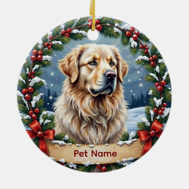 Décoration En Céramique Personalized Great Pyrenees Christmas (Dos)