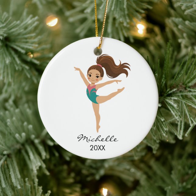 Décoration En Céramique  Personalized Gymnast gymnastics Girl Christmas  (Arbre)