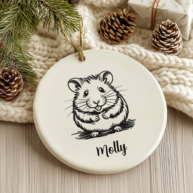 Décoration En Céramique Personalized Hamster Christmas (Créateur téléchargé)