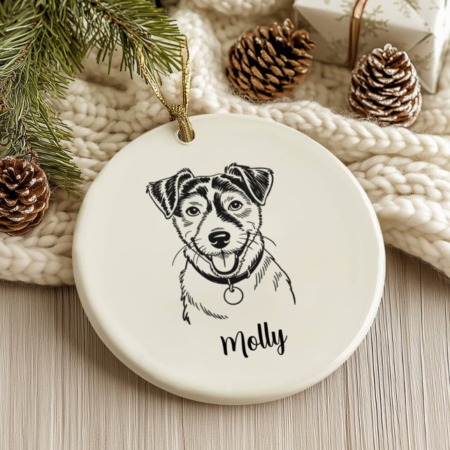 Décoration En Céramique Personalized Jack Russel Terrier Dog Christmas (Créateur téléchargé)