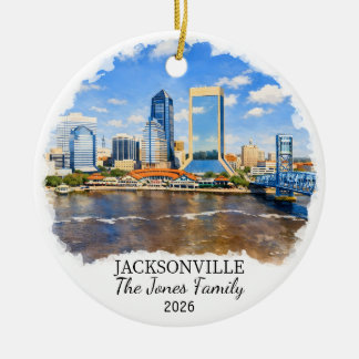 Décoration En Céramique Personalized Jacksonville Ornament, Custom Florida