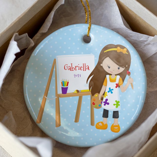 Décoration En Céramique Personalized Little Artist Christmas Ornament (Créateur téléchargé)